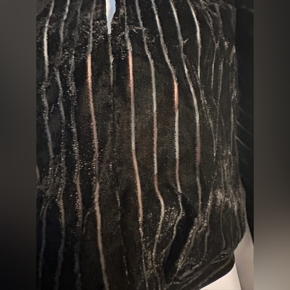 FRAME Velvet Smocked Party Top In Noir/black. Size small/p - Picture 7 of 13